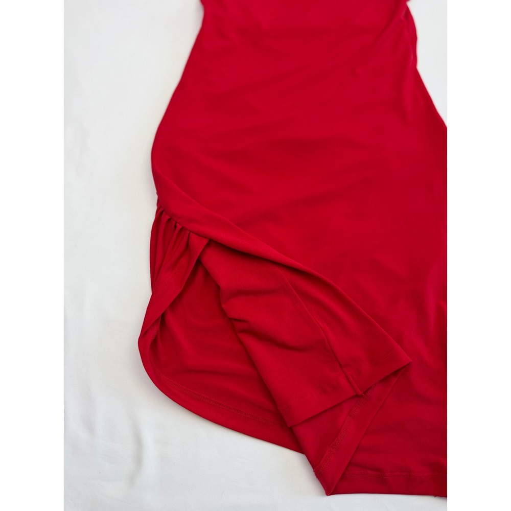 Forever 21 Contemporary Red Off Shoulder Ruched Bodycon Dress Medium - Picture 9 of 9
